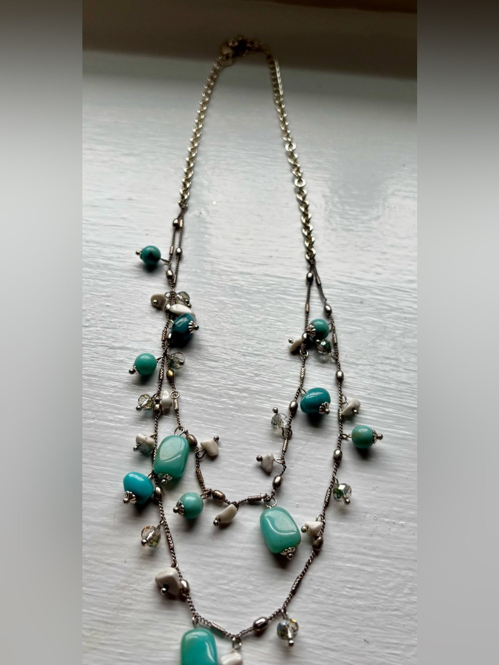 Turquoise Bead Strand Necklace - Unbranded